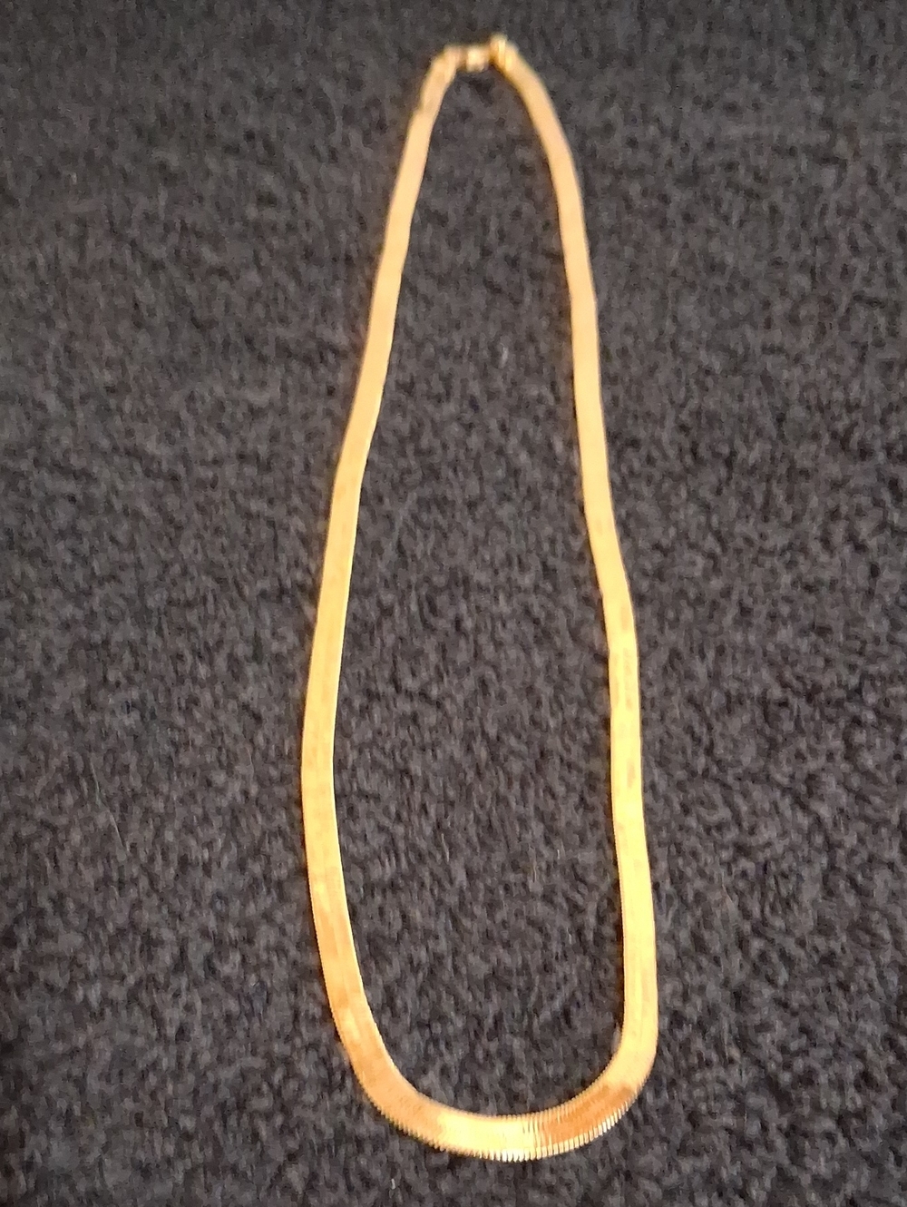 Gold Plated Thick Herringbone Necklace - 24 Inch